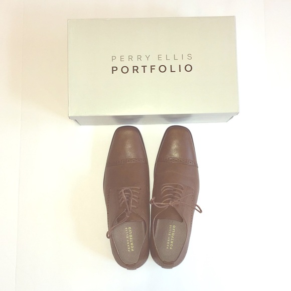 Perry Ellis Other - New Brown Perry Ellis Portfolio Dress Shoes Sz 9